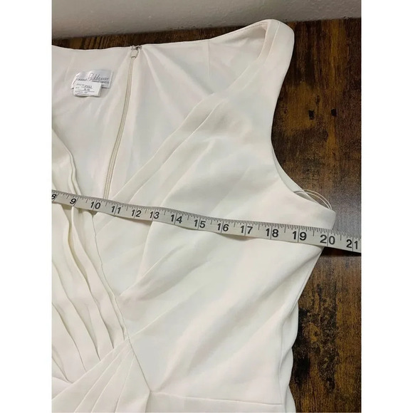 Jenny Packham V-Neck Crepe Column Gown Dress with Slit Size 18R1 - Picture 8 of 12